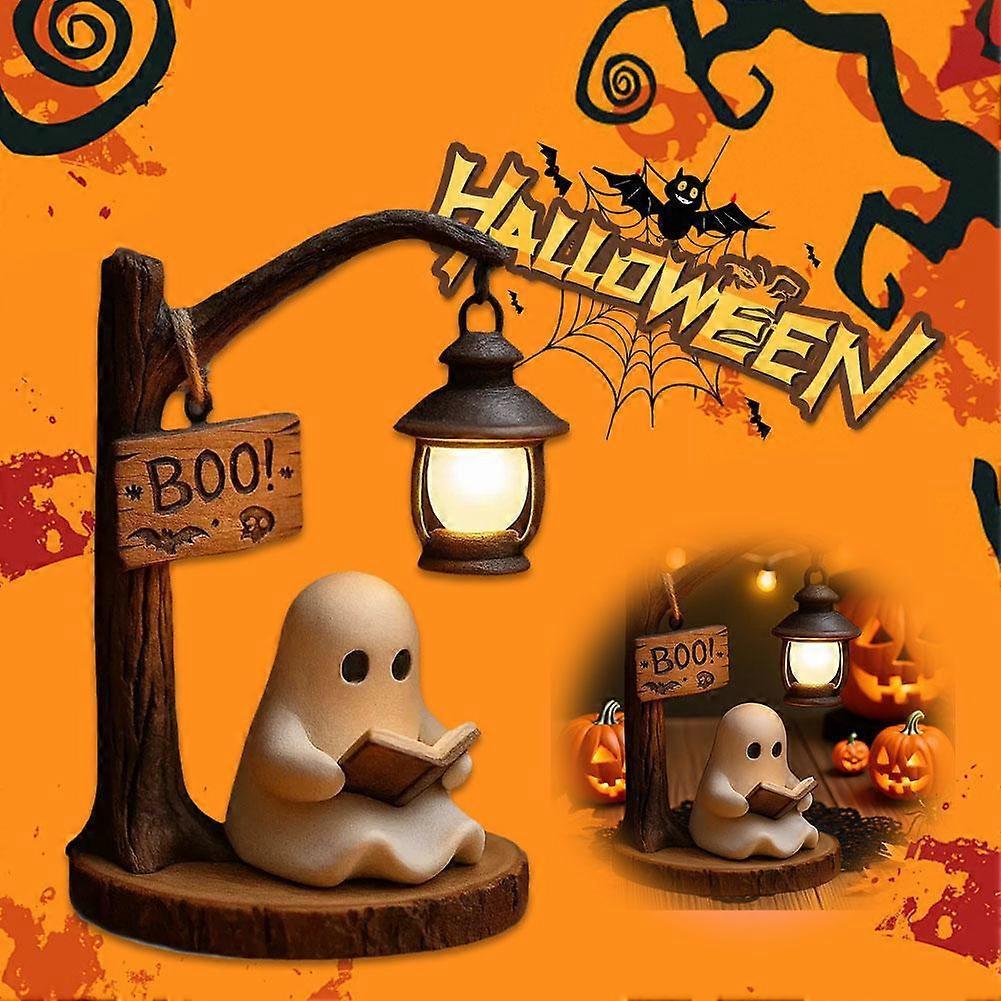 Ghost Reading Street Light Halloween Ghost Night Light