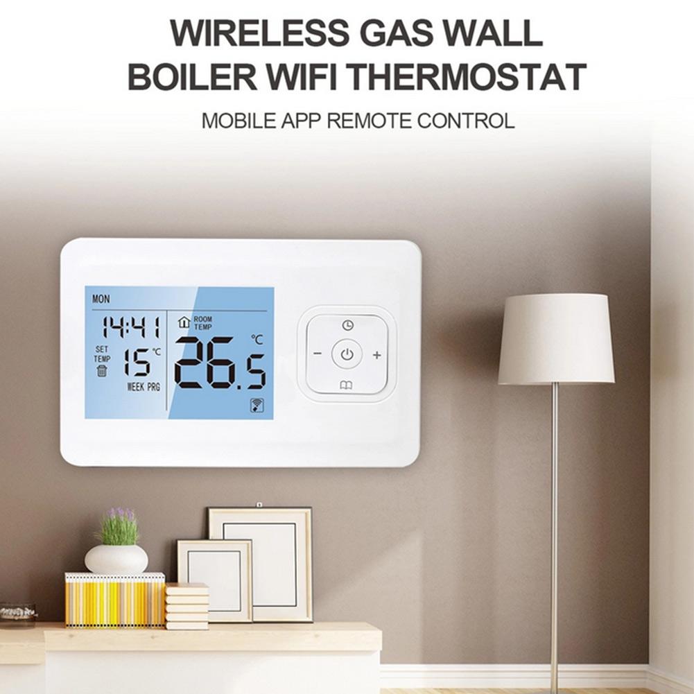 WIFI Connected Programmable Thermostat for Gas Boiler Systems Touch Button Control and Child Lock Functionality
