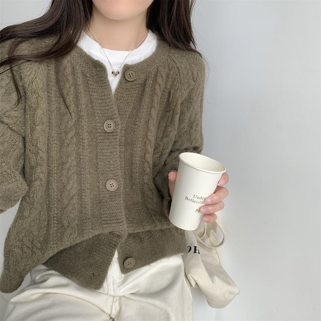 Autumn and Winter Solid Color Sweater for Women Knitted Cardigan Jacket for Women
