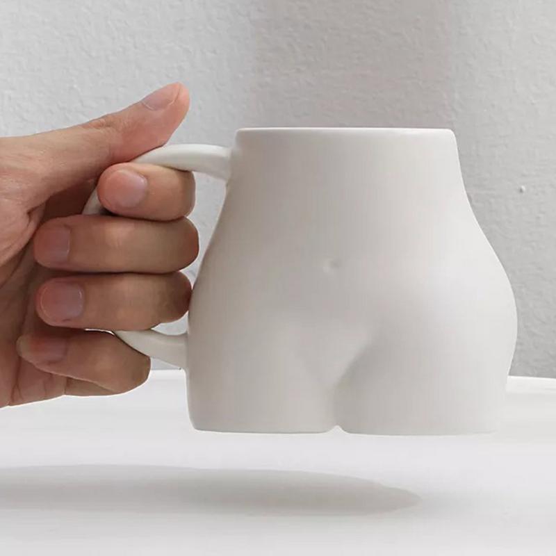 New Creativity Butt Decorative Coffee Mugs Ceramic Cup Heat Resistant Portable Wine Glass Travel Porcelain Mug 300ml Juice Cup