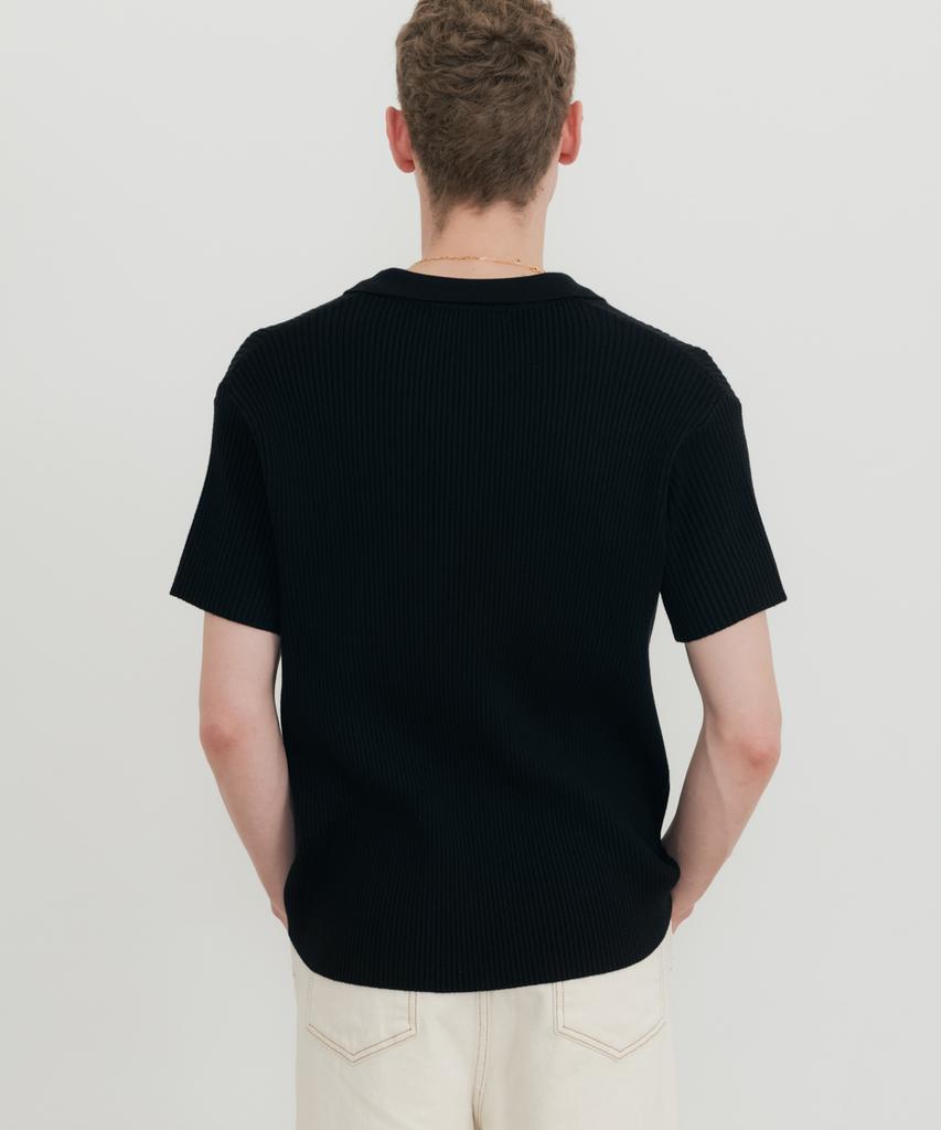SSIN AND LEE Lounge Half Knit Polo Shirt Black