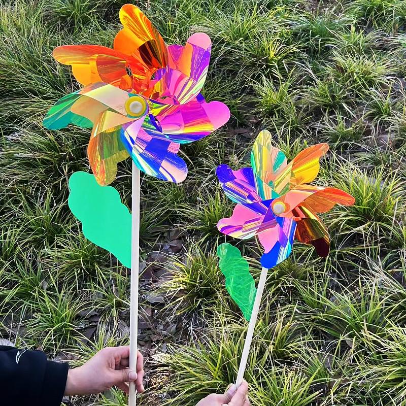 Colorful Wooden Sunflower Windmill Toy 