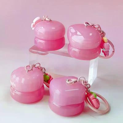 1Pcs 5g Mini Empty Plastic Lip Mask Jars With Keychain Pendant Lip Balm Cans Cream Lip Balm Containers Lipstick Makeup Container