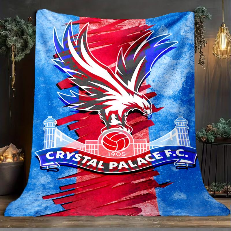 1PC Crystal Fc Crest Printed Soft Flannel Blanket Throw for Adult Bedroom Living Room Sofa Camping Travel Fan gifts Christmas Gifts