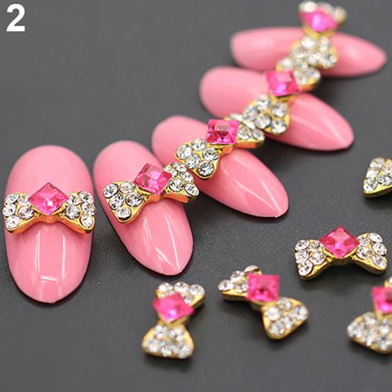 10 ks 3D třpytivých třpytek z kamínkové slitiny mašličky DIY nálepky s tipy na zdobení nehtů