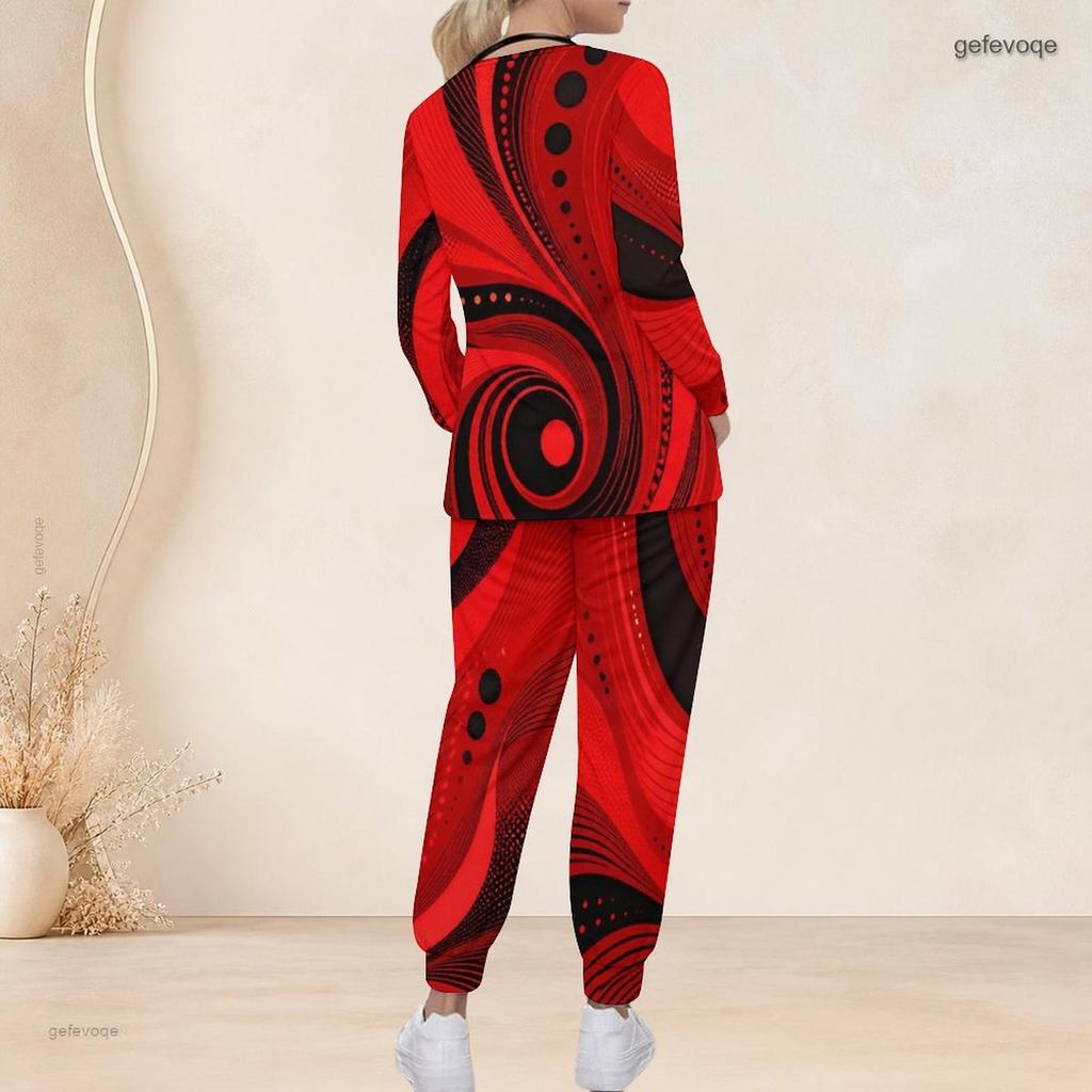 Women Plus Size Printed Nurse Scrub Set V Neck Long Sleeve Top With Pockets Long Pants