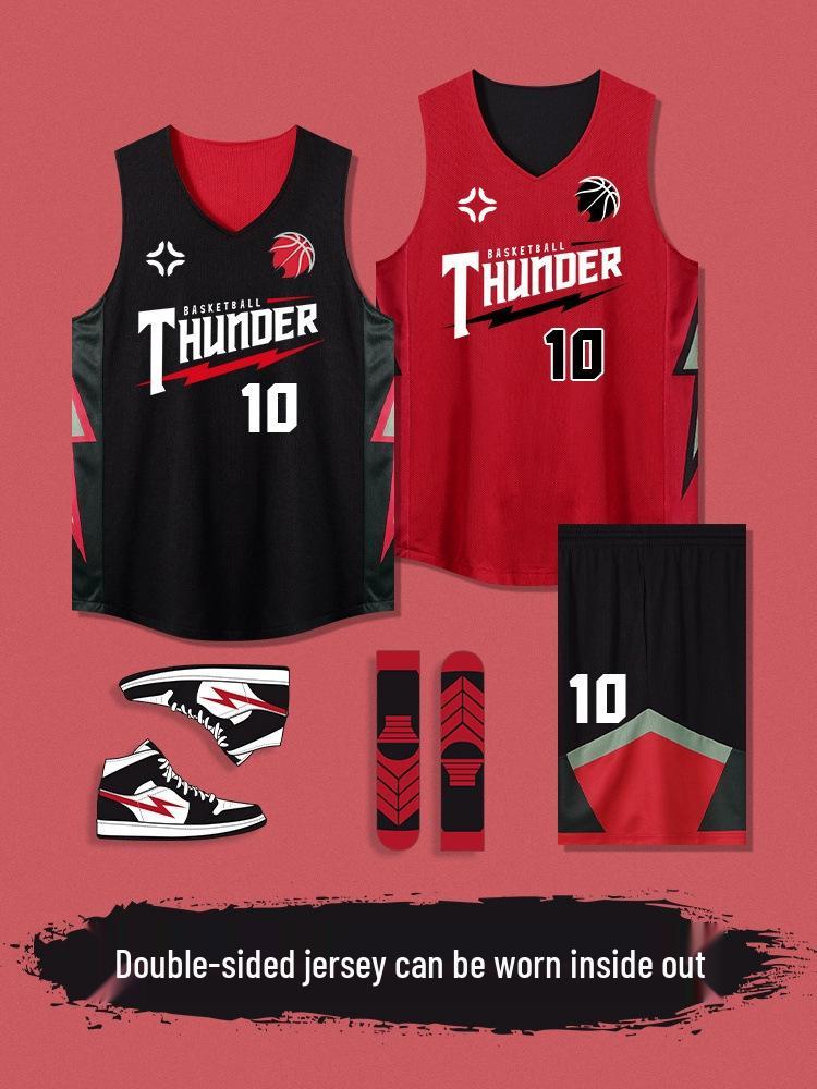Unisex Reversible Basketball Jersey Set for Adults & Students - Customizable Team Uniform for Training & Competitions
