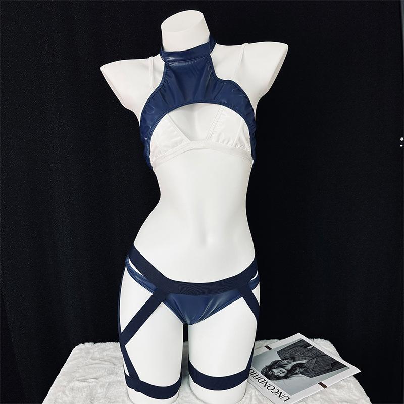Sexy Women Swimwear Bikini Girls Leather Combat Suit Uniform Anime Game Cosplay Costume Swimsuit Underwear For Holiday Clothing