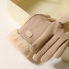 Women Touchable Screen Finger Gloves Fashion Autumn Winter Warm Thin Cashmere Solid Color Cycling Drive Elegant Windproof Glove