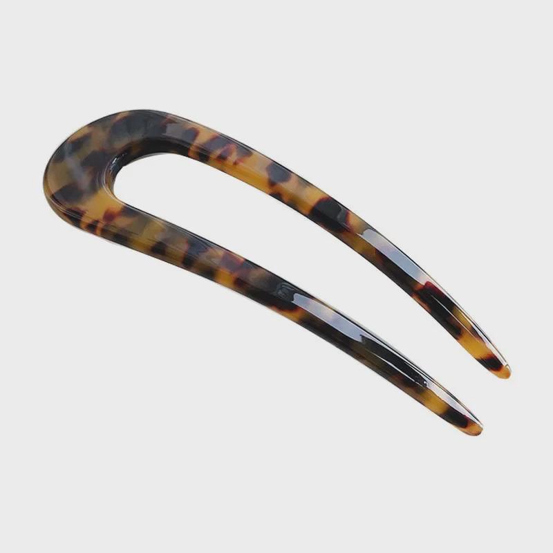 Korean-Inspired French-Japanese U-Shape Tortoise Shell Hairpin