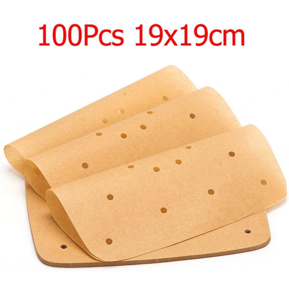 

100pcs/Set Air Fryer Parchment Paper Disposable Liner 3 Size Disposable Air Fryer Liner Premium Perforated for Air Fryer, Stream