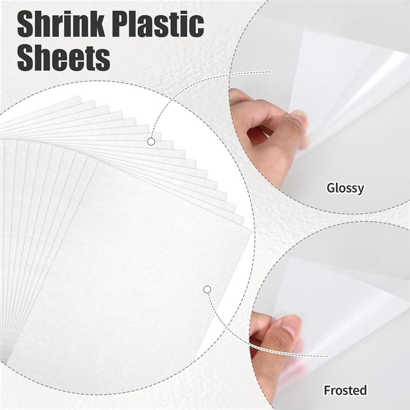 A25F-DIY Shrink Plastic Sheets 20PCS Keychain Kit, Printable For Handprint Art Projects Paper