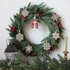 Holz-Schneeflocken-Ornament-Set 6 Stück Europäischer Stil Feiertagsdekorationen Zum Aufhängen für Weihnachtsbaum, Wand und Saisonale Nutzung
