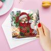 6Pcs Christmas Bow Diamond Handmade Card Rhinestone Painting Card Kit Diamond Daily Wish Card Gifts for Family Friends and Lover