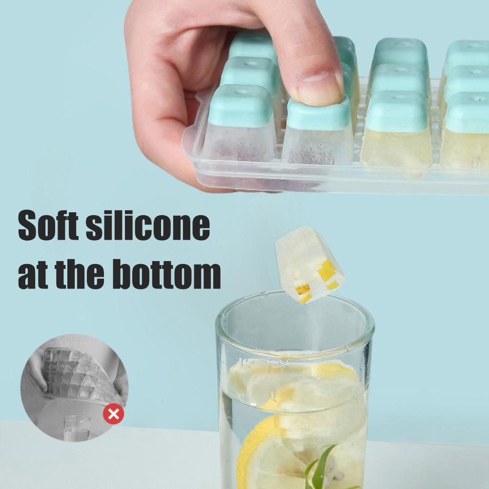 24 Grid Ice Cube Tray with Lid Covered Ice Cube Trays No Spill Ice Cube Cube Box Silicone Ice Cube