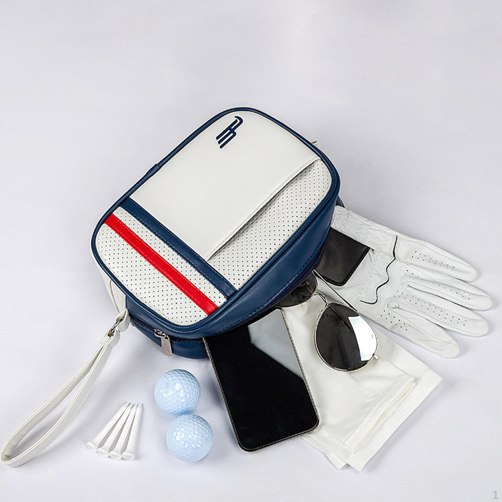 

Club Ball Carry Bag Pouch Storage Organizer Container Pocket Gift PU Tees Holder Travel Golf Case белый