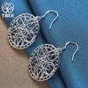 925 Sterling Silver Round Star Pendant Earring Jewelry