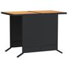 3 Piece Bistro Set with Cushions Black Poly Rattan