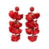 Colorful Fabric Flower Clip-On Earrings Petal Design Non-Piercing Earrings  Beach