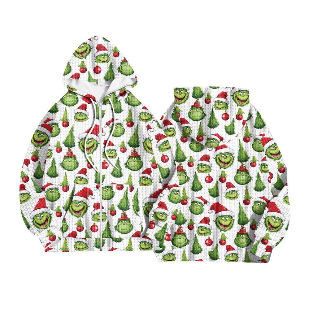 Women's Fashion Jacket Casual Printed Long-sleeved Hooded Cardigan Sweatshirts