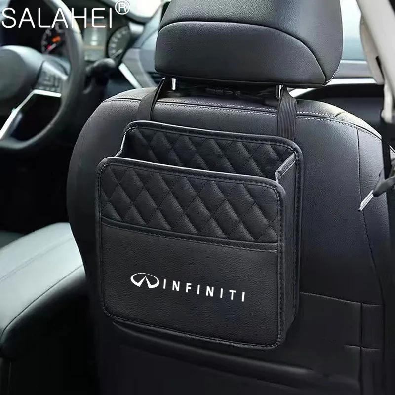 For INFINITI EX25 FX35 Q30 Q50 FX37 QX55 QX70 FX45 FX50 Leather Car Storage Travel Hanger Organizer Storage Bag Auto Accessories XX555