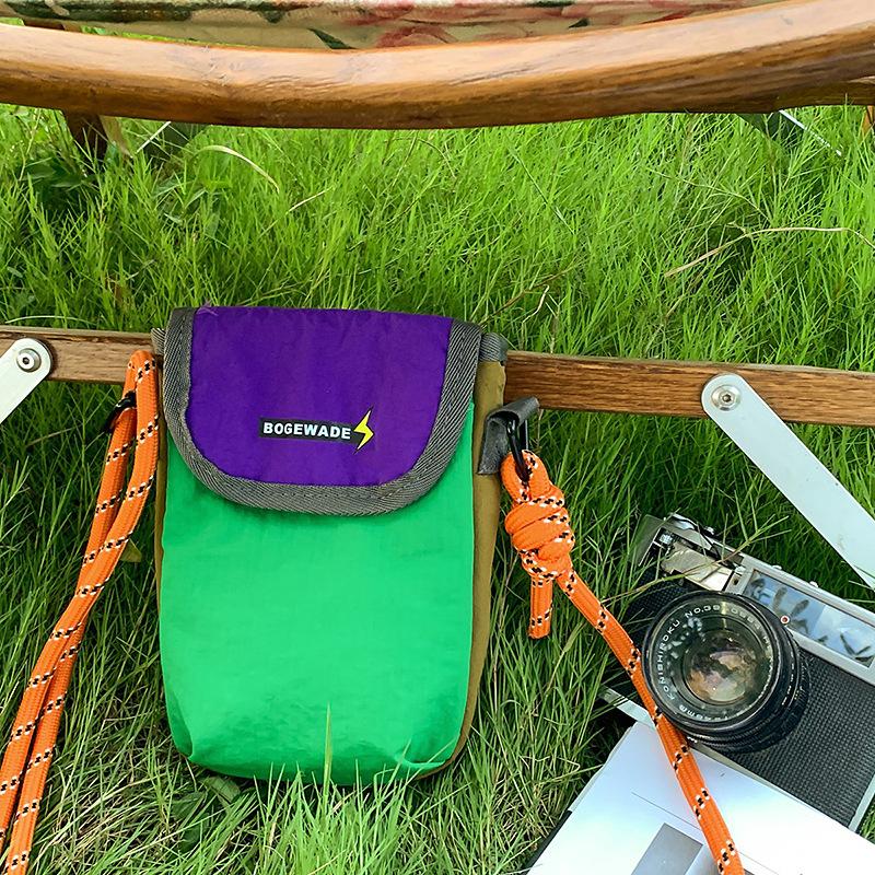 

Nylon cloth contrasting color small bag women s new casual and lightweight mobile phone bag versatile shoulder messenger bag