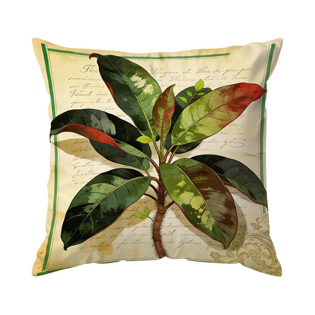 Vintage Green Leaf Serie Pillowcase Printed Polyester 40/45/50Cm Throw Pillowcover Decorative Sofa Cushion Pillowslip Home Decor