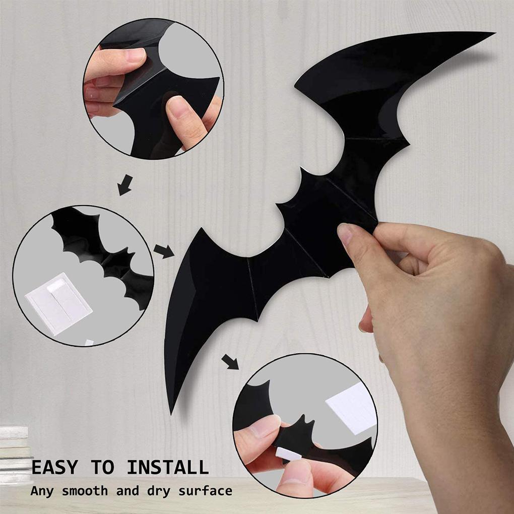 12Pcs Window Stickers Halloween Party 3D Wall Decals Waterproof Animal Shape Decoration Wall Papers