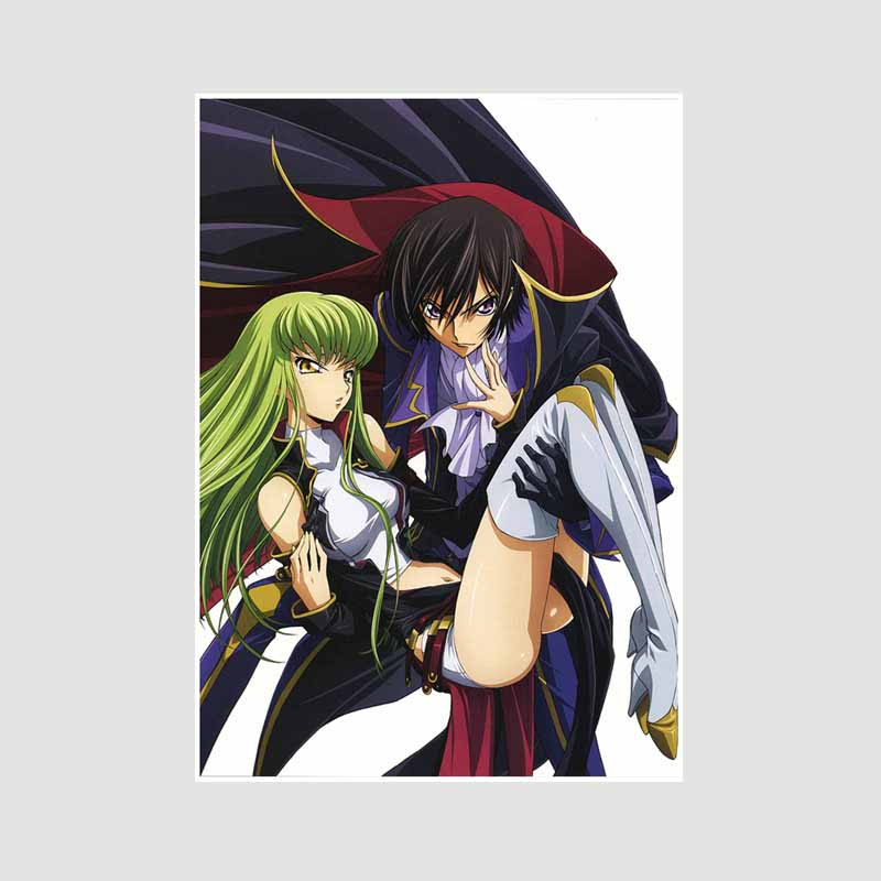

White Paper Класичне аніме Code Geass Lelouch of The Rebellion Плакат Ретро Плакати та принти Малюнок Wall Art Decor DIY Home Room Decor Painting 30x21cm