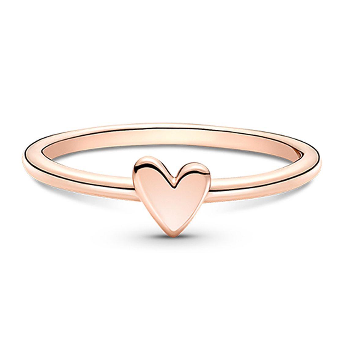 Pandora Hand-Painted Heart Ring Women rings Rose 180092C00 52