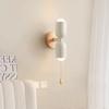 Nordic Wooden Wall Lamp Minimalist Cream Zipper Decorative Lighting For Bedroom Bedside Living Room Hallway Indoors Illumination