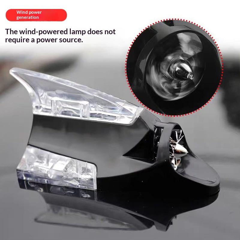 Universal Car Roof Car Truck Wind Powered Led Light Roof Light Fin Auto Safe Warning Lamp Colorful Flash Wind Antenna Lamp