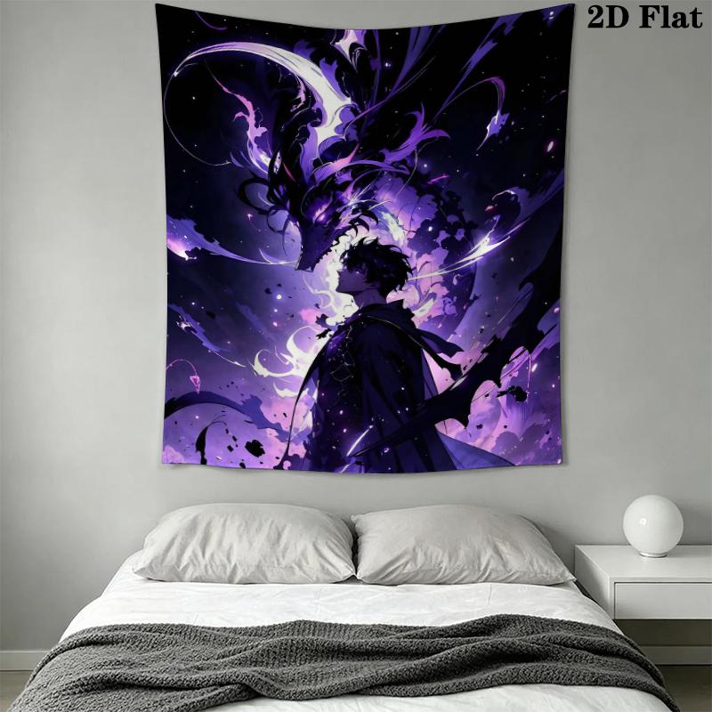 Solo Leveling Tapiz de Pared Estético Colgante de Pared Manta de Tela Impresa Tapices Decorativos para Dormitorio Sala de Estar Decoración del Hogar