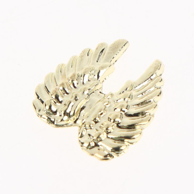 2 Pack Angel Wings Metal Nail Art Charms Gold Silver Wings Nail Decoration For Manicure Diy 3D  Sparkly Nail Parts