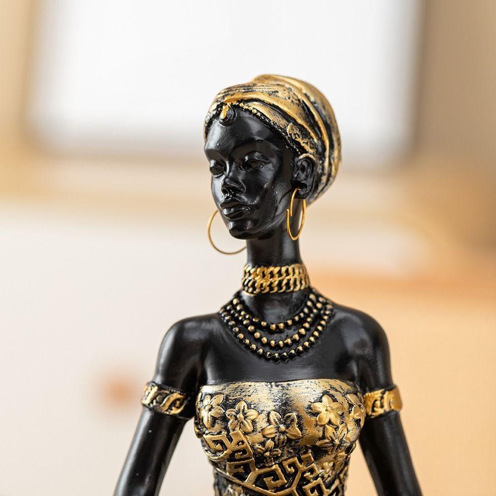 Tribal Design African Women Storage Tray Resin Jewelry Holder African Sculpture  Office