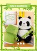 Non-Toxic 1 Set Cute Bamboo Tube Panda Plush Kawaii Tearful Panda Stuffed Animal Plushie Super Soft Hugging Pillow