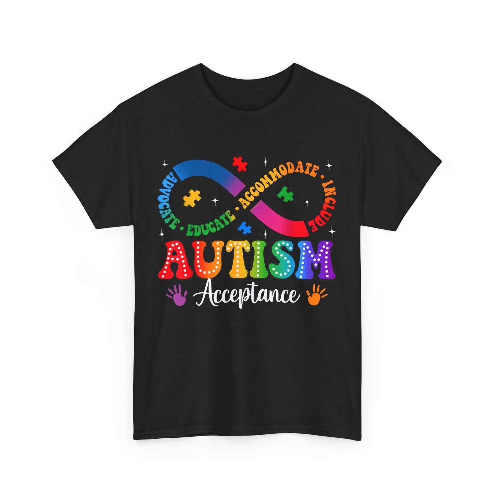 Autism Awareness T shirt, Autism Acceptance Hands Puzzle Pieces Cute T shirt 4XL