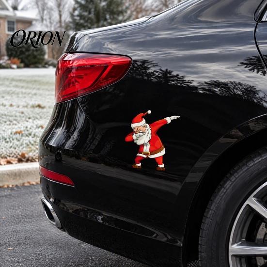 Waterproof Christmas Car Sticker Santa Claus Gesture Sticker, PVC Decal, Self Holiday Party Adhesive Exterior Accessories for Auto Body Windows