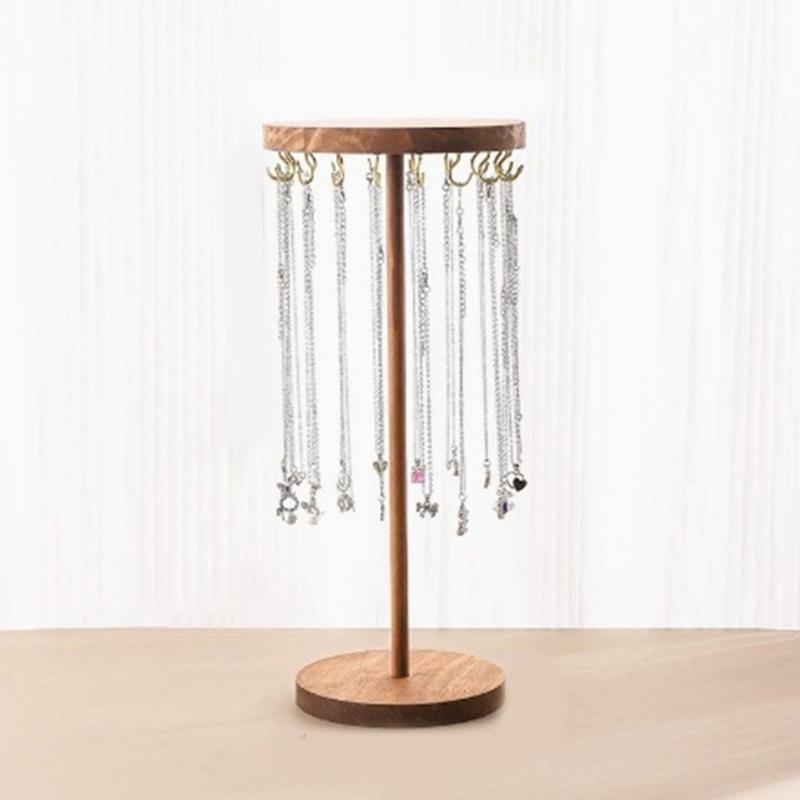Bracelet Hanging Stand Jewelry Display Rack Wood Texture Bracelet Holder for Displaying Necklaces Earrings and Bracelets