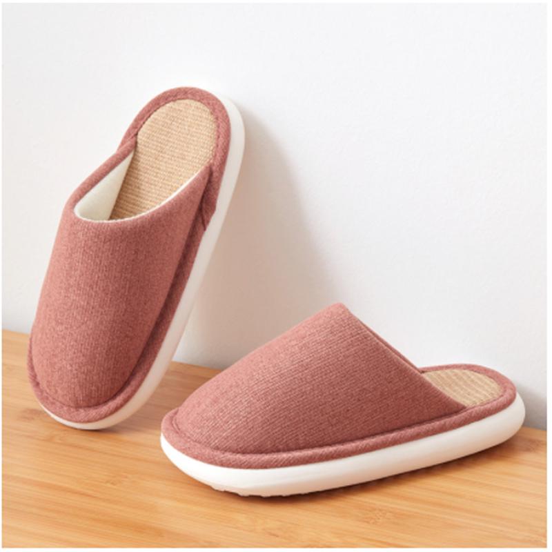 Japanese Linen Home Slippers - Silent, Non-Slip, Cotton Linen, Sweat-Absorbent, Breathable Indoor Shoes for All Seasons.