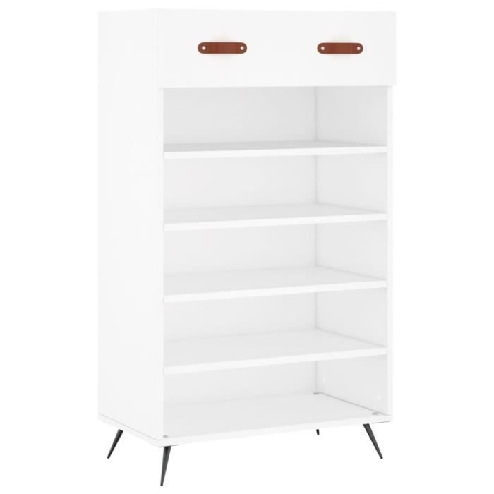 VidaXL Armoire à chaussures blanc 60x35x105 cm bois d'ingénierie 829580