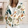 Women Plus Size Geometric Printed Zip Up Hoodie Long Sleeve Drawstring Hood With Pockets
