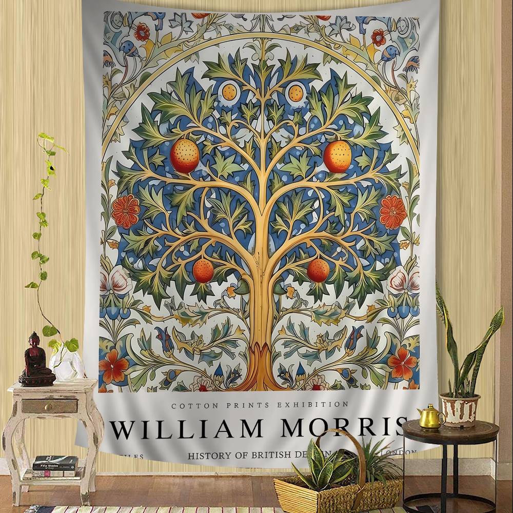 Abstract WWilliam MMorris Flower Cartoon Tapestry Wall Hanging Decoration Household Home Decor