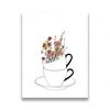 Nordic Coffee Shop Canvas Painting  Minimalist Line Art of Coffee Mugs  Flowers  Kitchen Wall Decor Posters  Prints  Modern Home