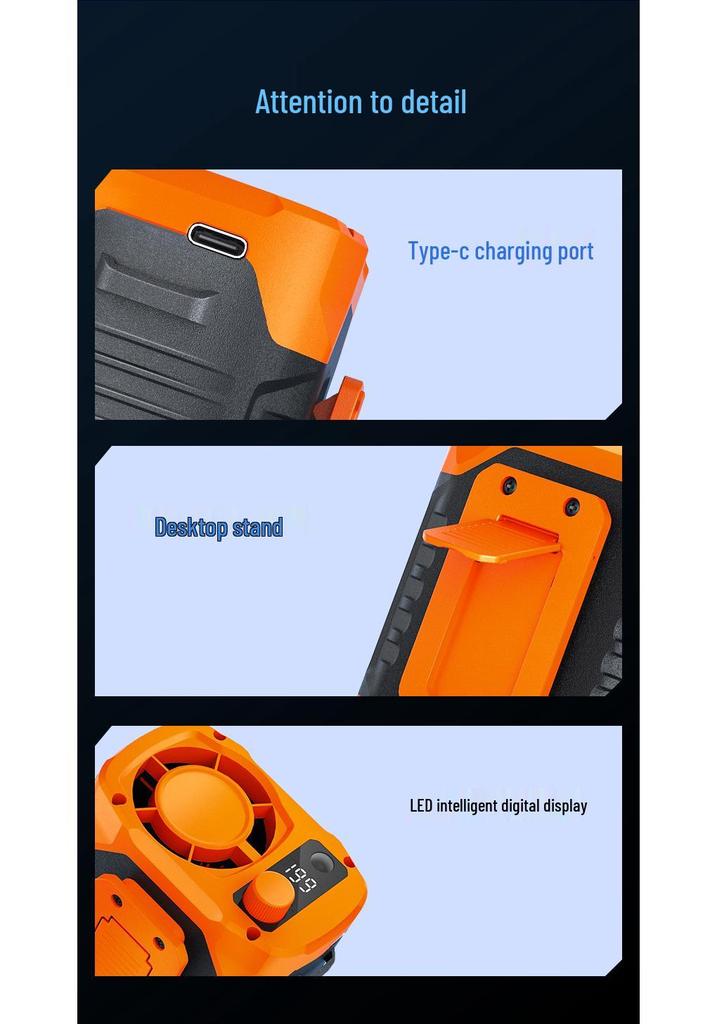Portable Waist Fan for Outdoor, Construction, and Camping - Long Battery, Strong Wind