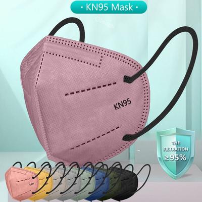 10-200pc Black Kn95 Masks Certified Ffp2 Masks Fpp2 Approved Kn95 Morandi Colores Ffp2mask Kn95 Respirator Ffp2 Black Mask Adult