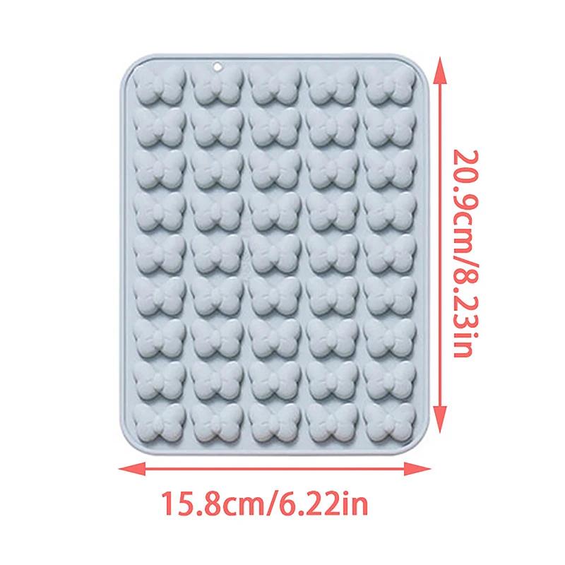 1Pc 45Cavities Bow Gummy Candy Molds Silicone Non-Stick Butterfly Tie Silicone Molds for DIY Gummies Candy Chocolate Jelly Ice