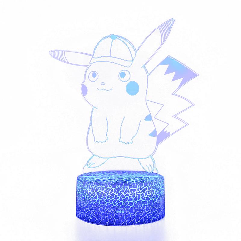 Pikachu 3D Night Light: Remote-Controlled, 7-Color Touch Desk Lamp Gift.