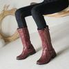 Gothic Round Toe Cool Winter Olive Army Green Womans Shoes Combat Boots Zipper Mid-calf Women Riding Equestrian Boots