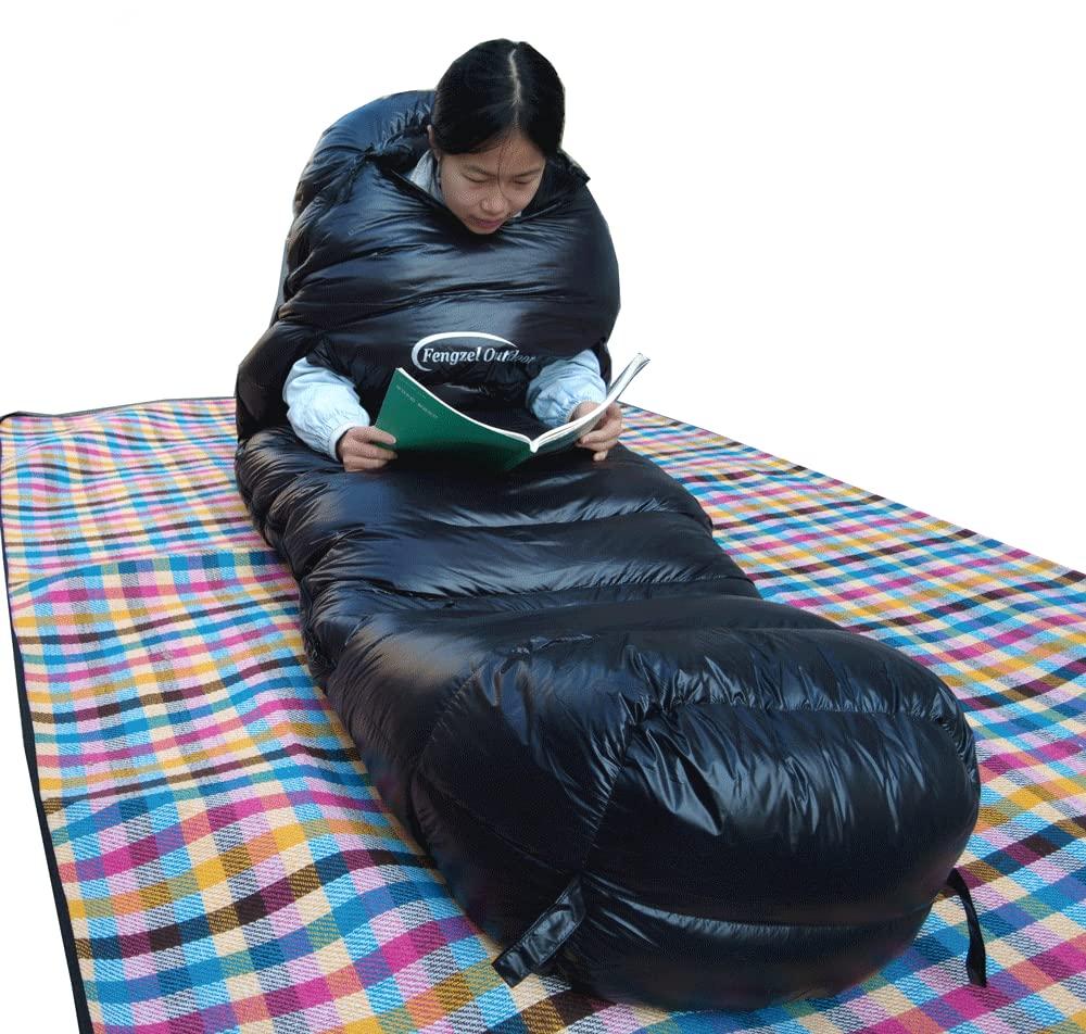 Fengzel Outdoor Mummy Sleeping with Leg and Hand Down for Home and Emergency Extreme Cold Weather Protection for Severe Winters Down Bag, 21080(50)